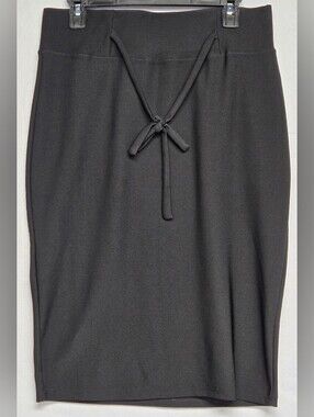 Classic Concepts L Black Pencil Skirt Wide Elastic Waist Business Office Work